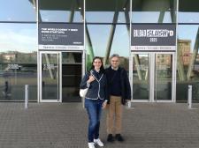 Marta Prado Larburu y Ander Gorostiza, CEO y CTO de DS4T - Digital Solutions For Trade, startup tecnológica, spin-off de INCOTRANS, asisten al &quoBilbao Slush'D&quo